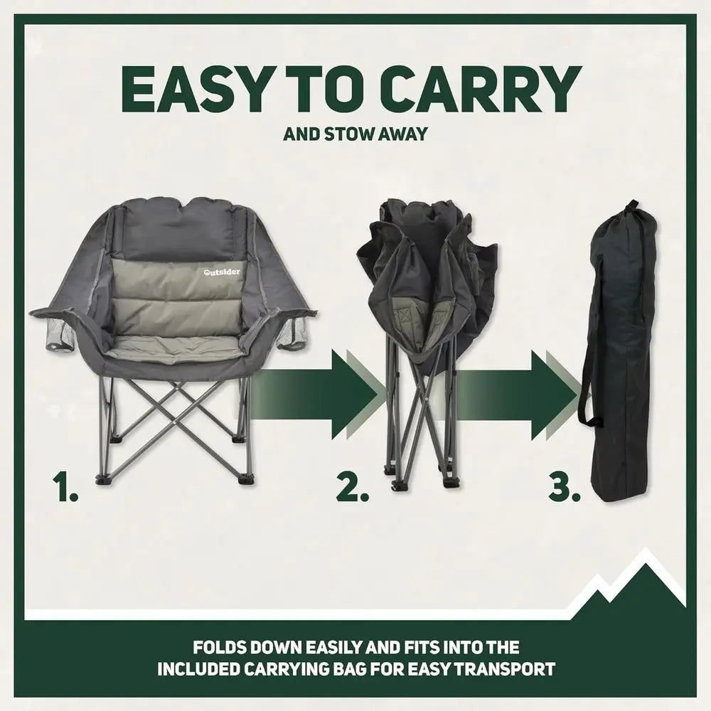 Heavy-Duty Outdoor Folding Lounge Chair with Comfort Padding, Suitable for Balcony, 400lb