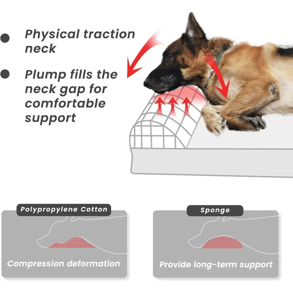 Laifug Orthopedic Memory Foam Extra Large Dog Bed Pillow 50"x36"x10",  Durable Water Proof Liner