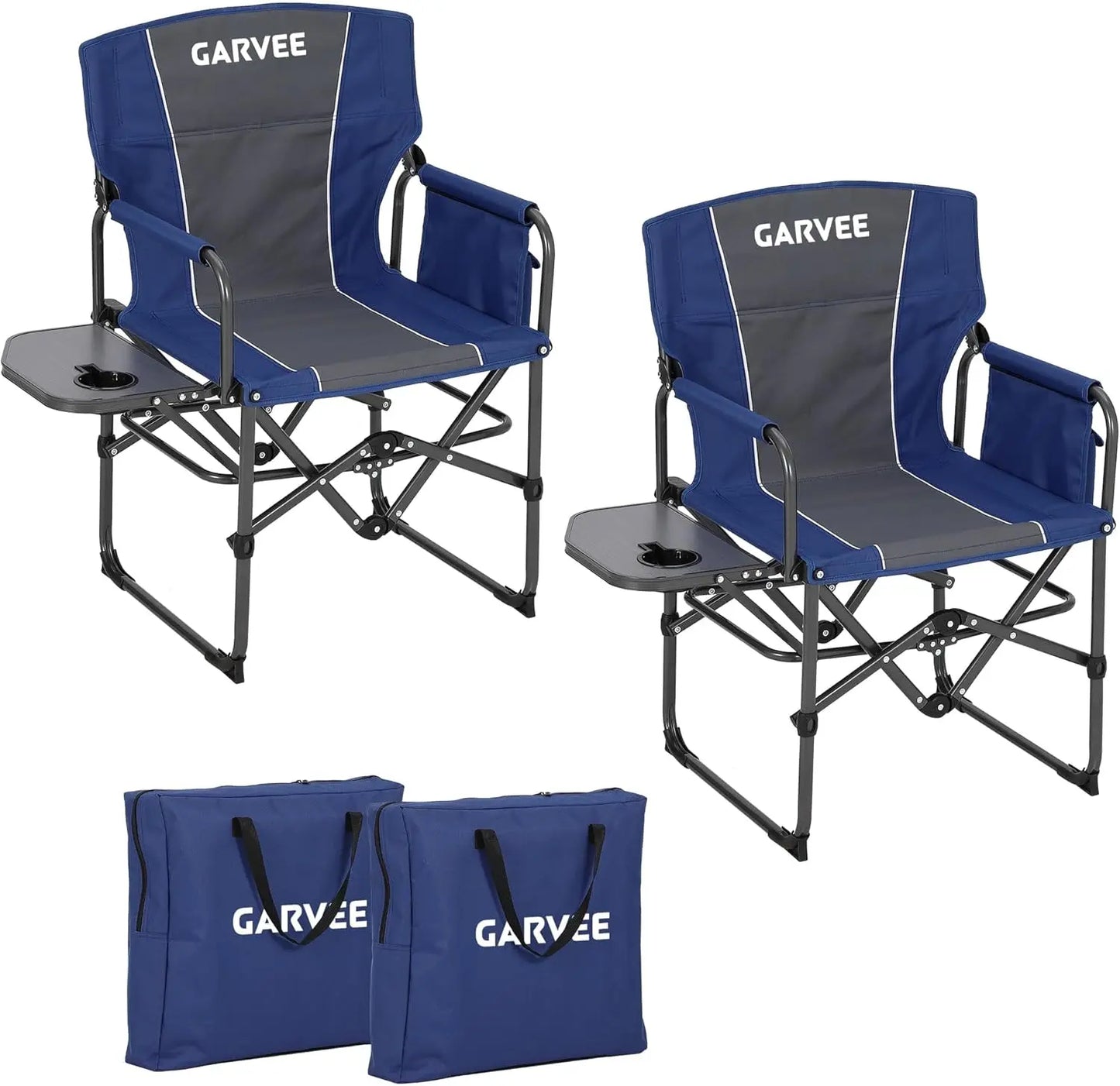 1 Pack / 2 Pack Oversized Heavy Duty Folding Directors Chair for Adults, 400 Lbs Capacity