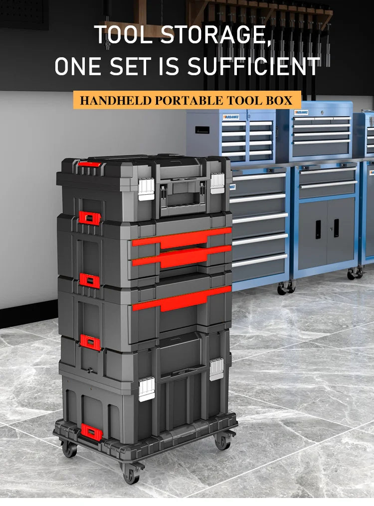 Delixi Electrical Appliances. For sale separately. Stackable roller tool box, plastic portable