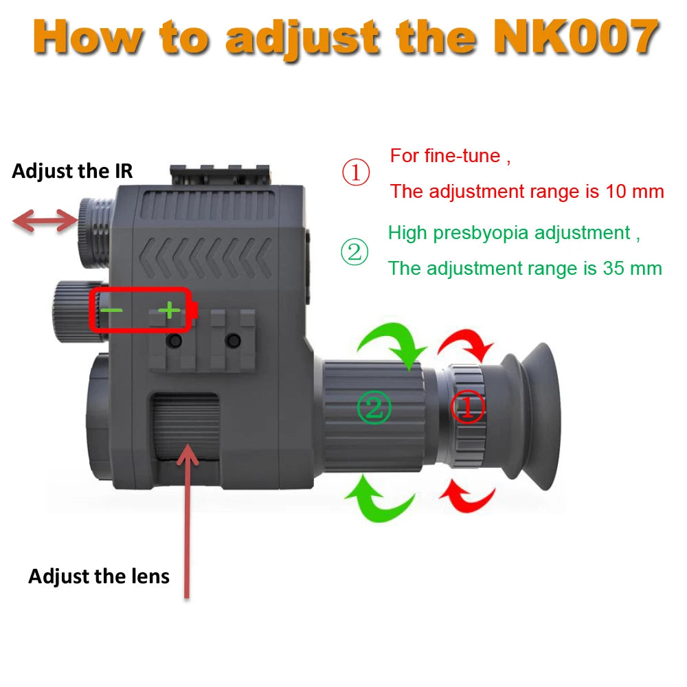 Digital Night Vision Riflescope Monocular HD 1080P 8X Zoom 850NM Infrared 200M Night Vision