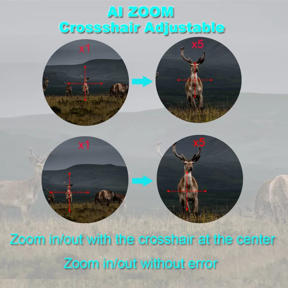 Digital Night Vision Riflescope 940nm IR Scope Sight Monocular 5X Zoom HD 1080P Video Photo 300m