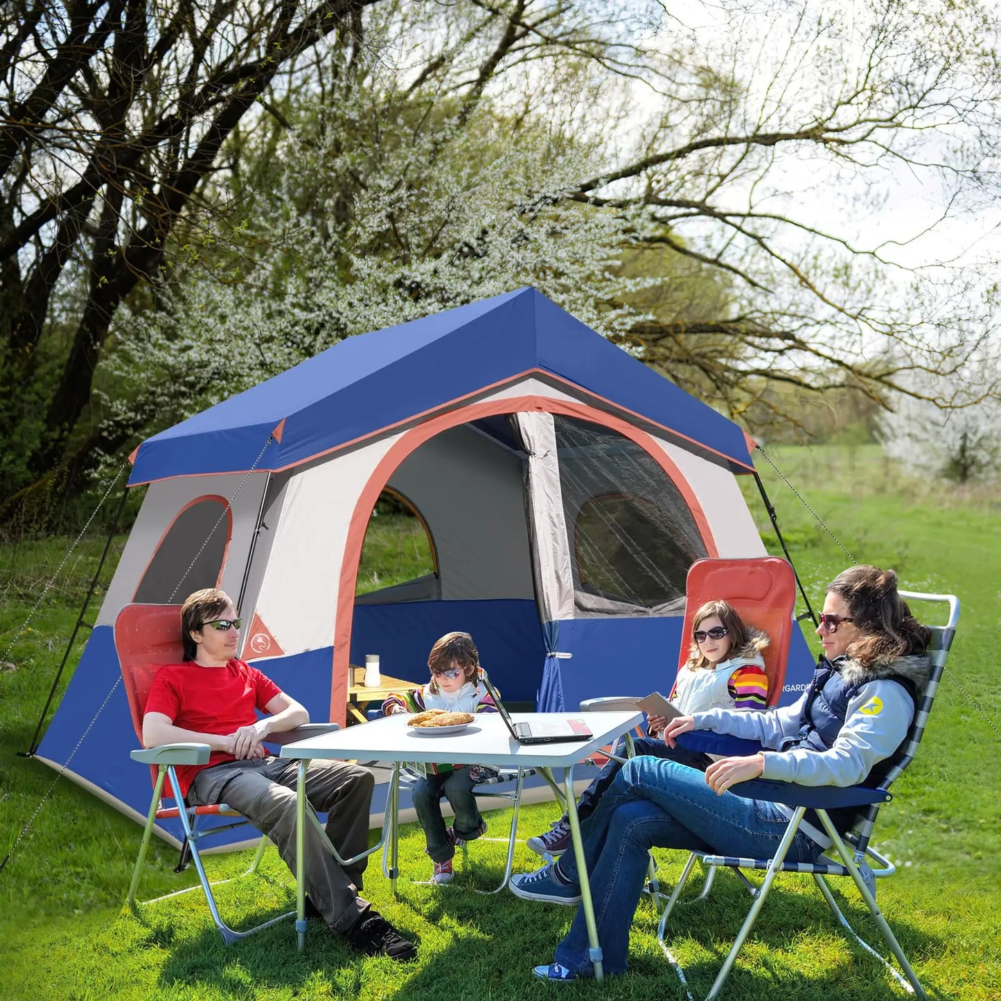 Hiker Garden 8 Person Camping Tent - Portable Family Cabin Tent for Camp, Windproof Fabric Camp Tent