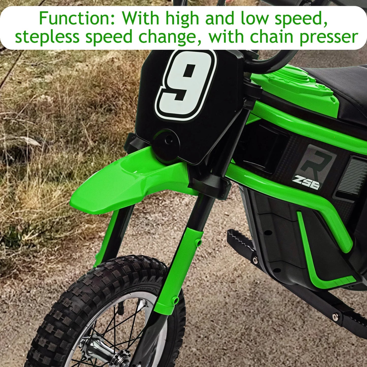 Kids Dirt Bike, 350W Electric Motorcycle Up to 14.29MPH, 24V Battery, 2-Speed Modes - Ages 8-14