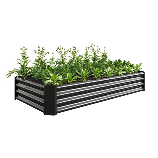 Raised Garden Bed Outdoor, 6×3×1ft , Metal Raised Rectangle Planter Beds - Black