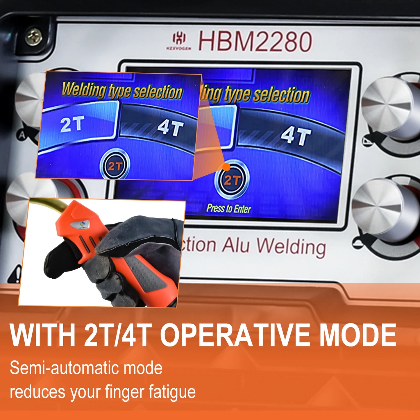 HZXVOGEN 4 In 1 HBM2280 200A Synergy Inverter Welder Gasless Gas MIG Aluminum ARC MMA Tig Tools