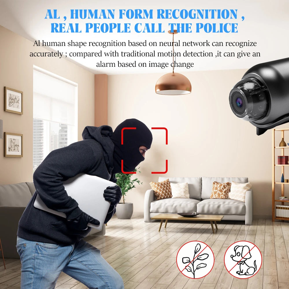 1080P HD Mini Wifi Camera Wireless Smart Home Security Camcorder 140° angle Home IP Night Vision