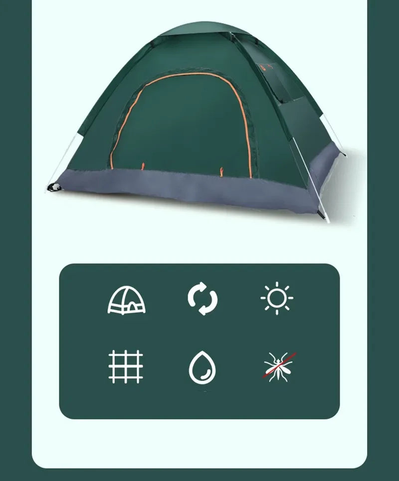2-3 Person Pop Up Tent Waterproof Automatic Camping UV Protection Tents Lightweight Instant Setup