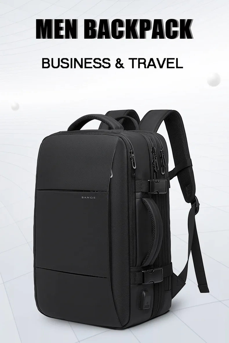 BANGE Travel Business Backpack School Expandable USB Bag Large Capacity 17.3 Laptop Waterproof