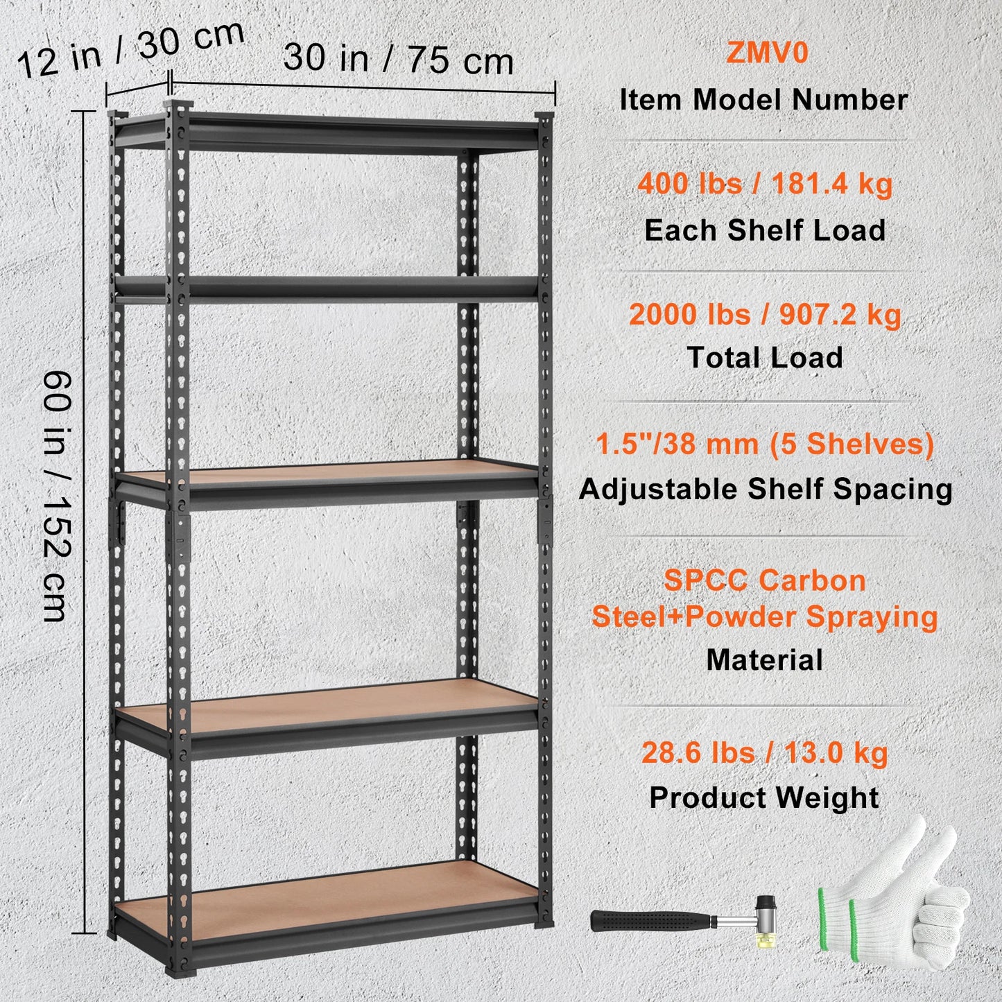 SucceBuy 5 Layers Standing Storage Shelving Unit Heavy Duty Organizer Metal Rack