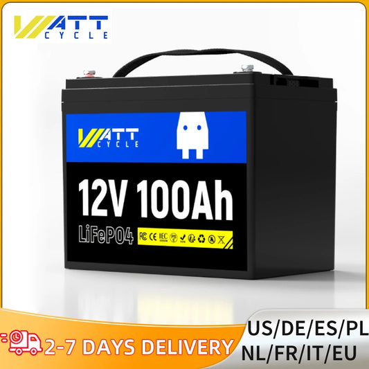 Wattcycle LiFePO4 Lithium Battery 12V 100Ah 5000+ Cycles EV Grade A+ Cell