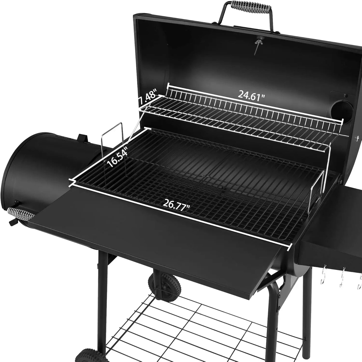 Royal Gourmet CC1830SC Charcoal Grill Offset Smoker w/Cover, 811 Square Inches, Black