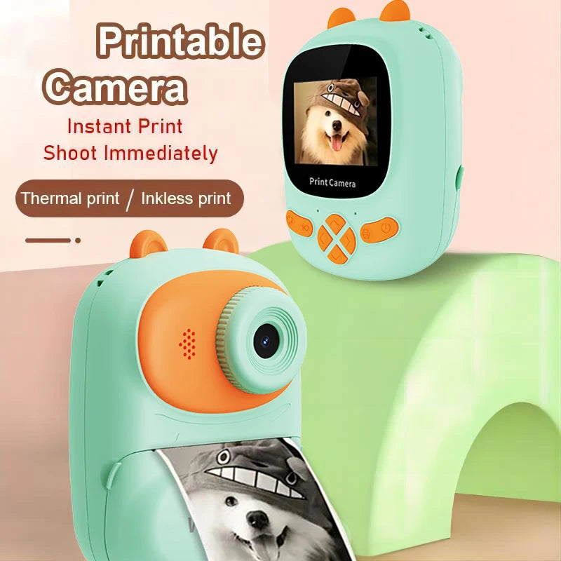 W&O Q2 1080P 48MP Instant Photo Camera Cute Mini Portable Film Printer HD Vlog Video Record