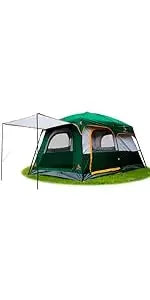 KTT Extra Large Tent 10-12-14 Person(B),Family Cabin Tents,2 Rooms,3 Doors and 3 Windows with Mesh