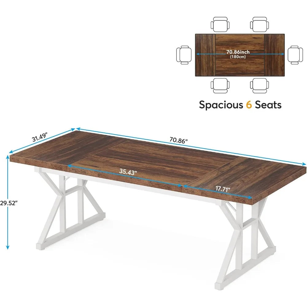 ANGDUO 70.8-Inch Executive Desk, Large Office Desk, Modern Style Laptop Study Writing Table