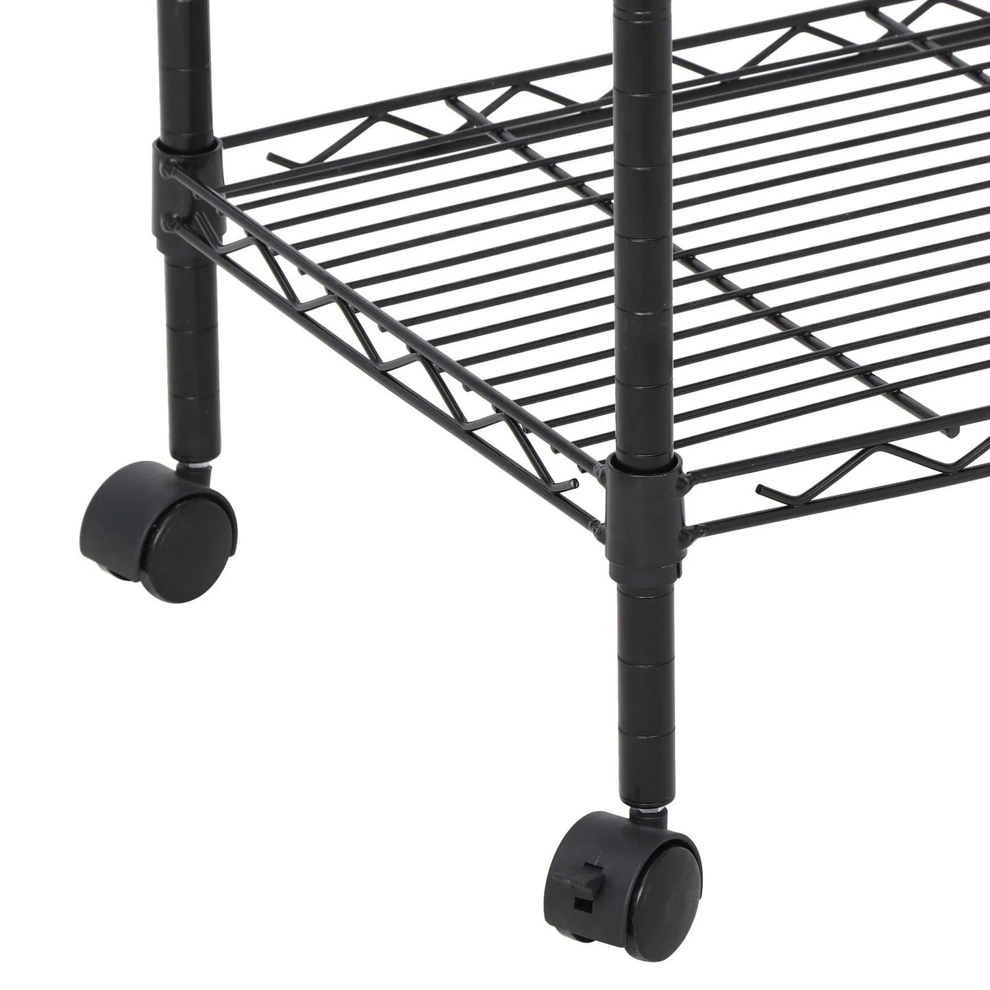 3 Tier Unit Shelving Metal Wire Rack Organizer Adjustable Shelve with 4 Wheels United States