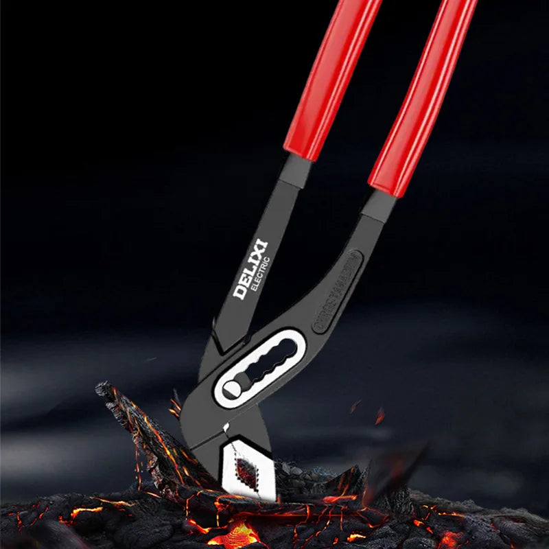 DELIXI ELECTRIC 3-Piece Quick Release Groove Water Pump Pliers Set, Pipe Wrench Adjustable