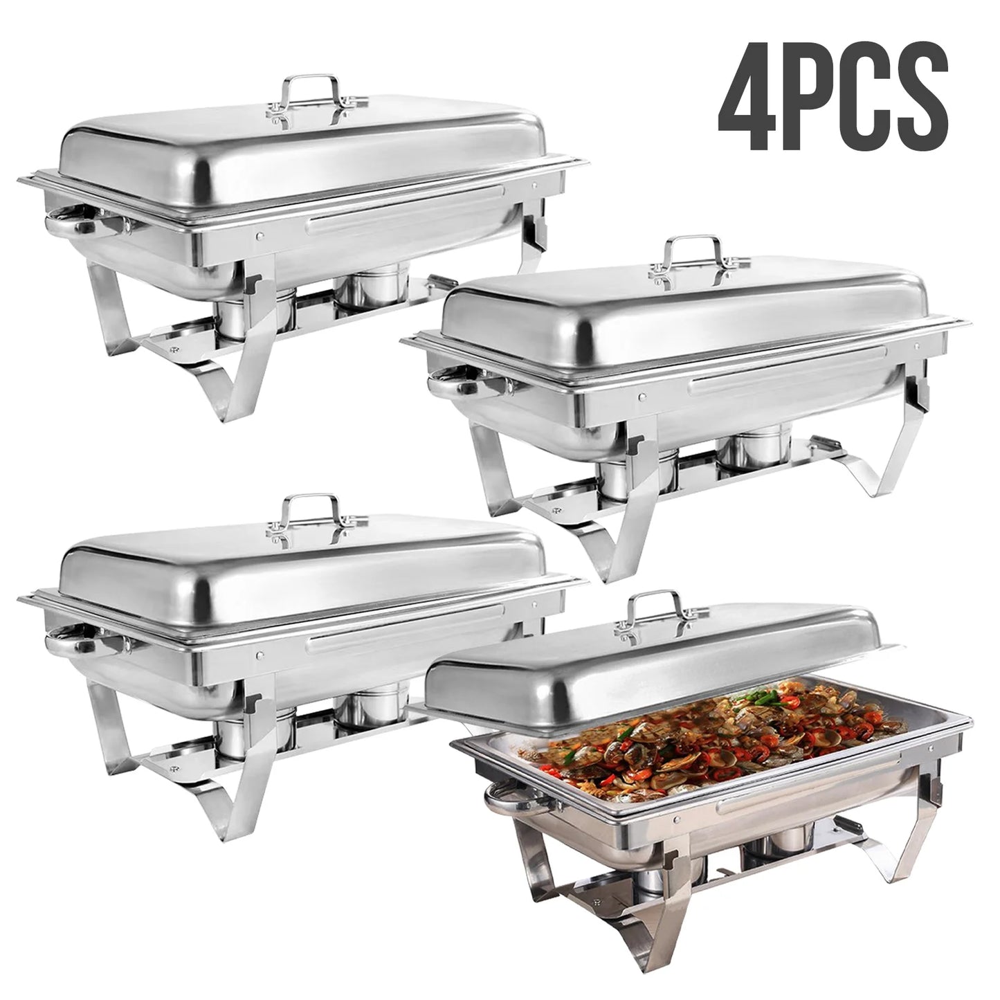 Chafing Dish Buffet Set 8QT Electric Stainless Steel 2/4/6Pack Full Size Pans Food Warmer Chafing
