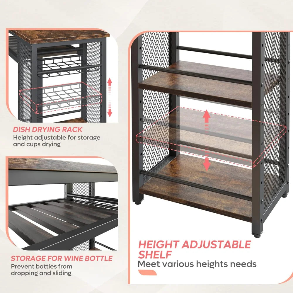 Bestier Bar Table and Chair Set, Expandable Dining Table w/2 Bar Stools, Industrial Kitchen Counter