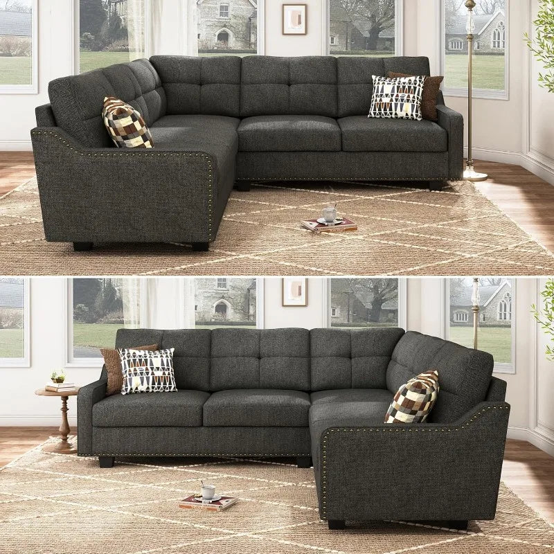 Convertible Sectional Sofa L Shaped Couch for Small Apartment Reversible Sectional Couch