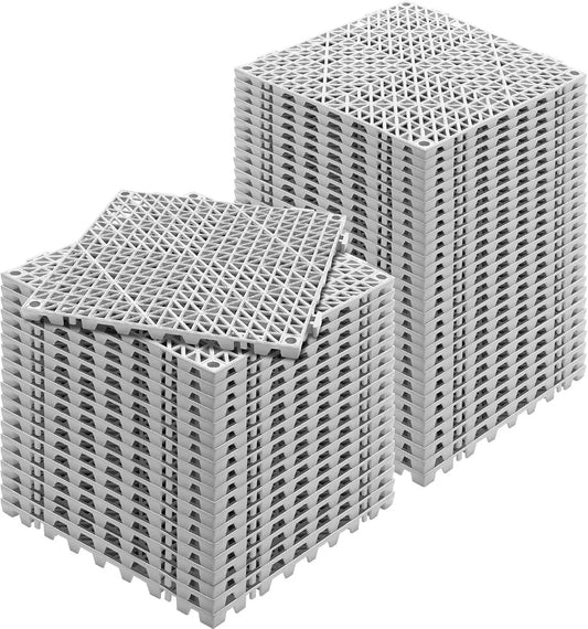 Happybuy Tiles Interlocking 50 PCS Gray, Drainage Tiles 12x12x0.6 Inches, Deck Tiles