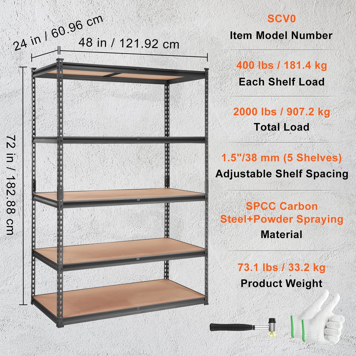 SucceBuy 5 Layers Standing Storage Shelving Unit Heavy Duty Organizer Metal Rack