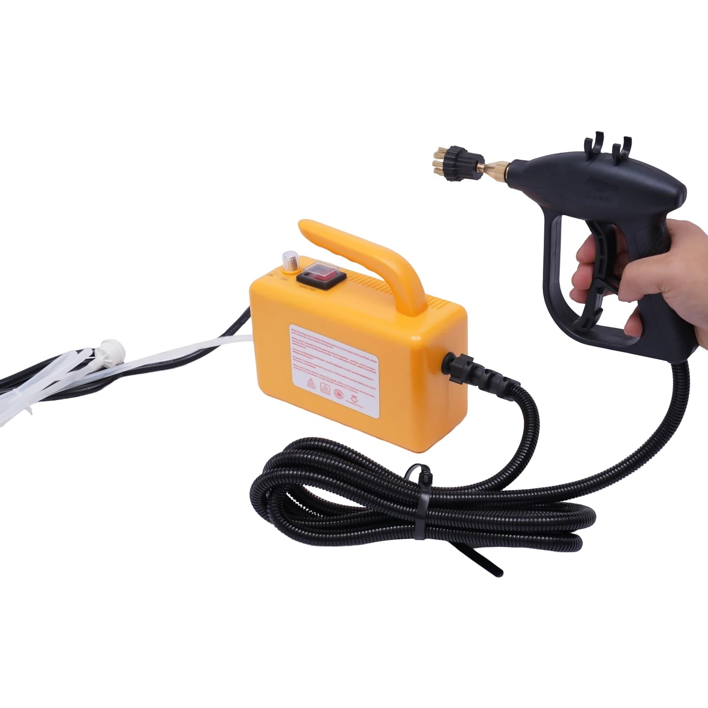 110V 1700W High Pressure Steam Cleaner Machine 360 ° All-round Cleaning Tool, Black/Yellow