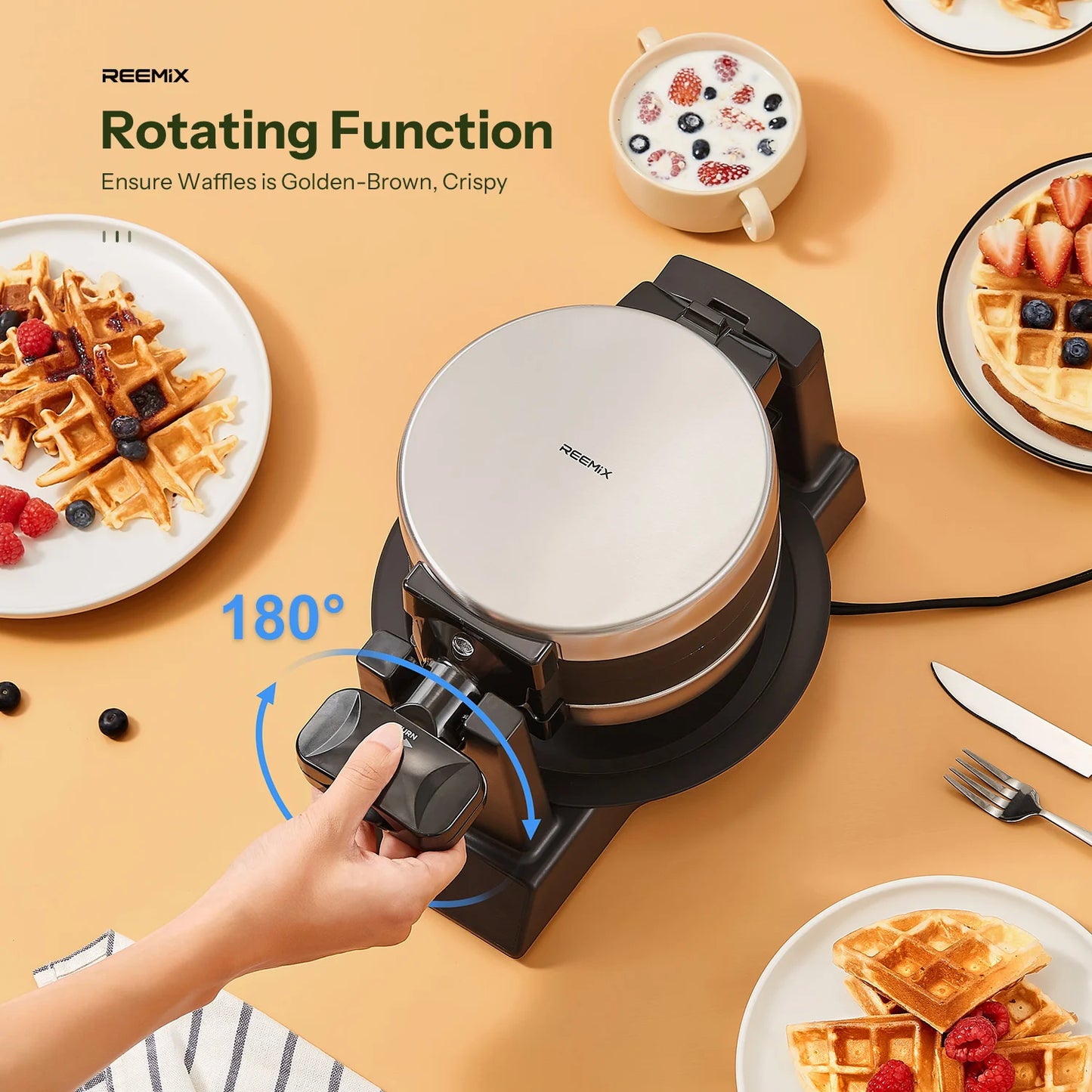 4-Slice Belgian Waffle Maker, 3 Browning Levels with Nonstick Square Waffler Iron Plates, 1200 Watts