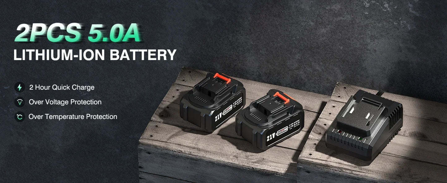 AVHRIT 1/2" Cordless Brushless Impact Wrench 1000Nm(738Ft-lbs) w/ 2x5.0Ah for Makita Power Tool Kit