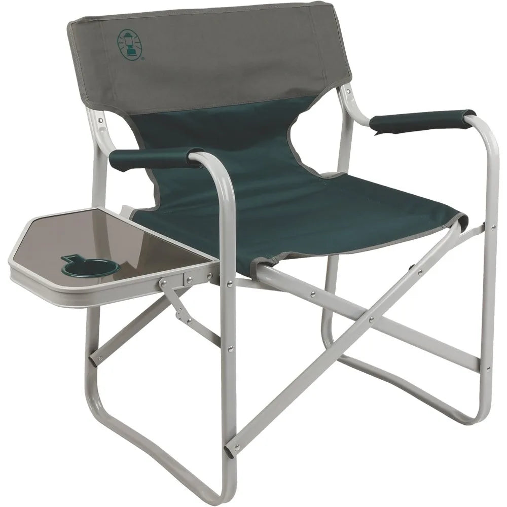 Coleman Outpost Breeze Portable Folding Deck Chair with Side Table