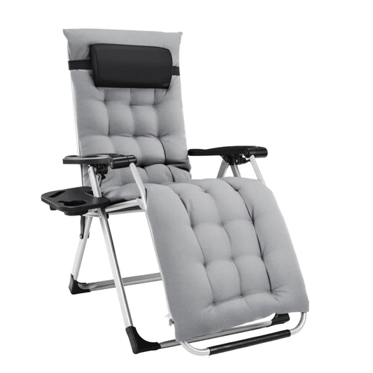 3-in-1 Zero Gravity Folding Lounge Chair, Heavy Duty Steel Frame 500LBS Weight Capacity
