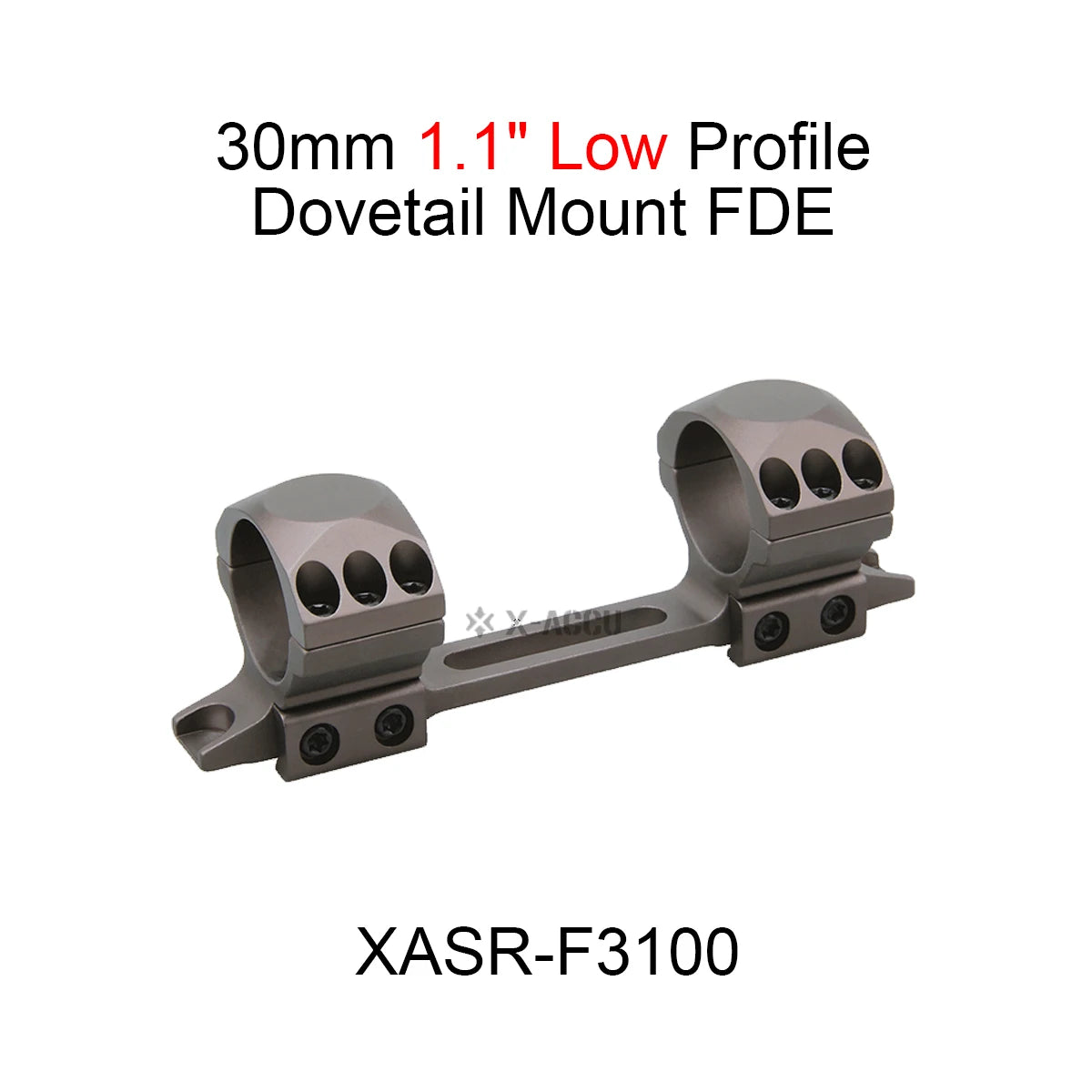 Vector Optics X-ACCU 30/34mm One Piece Dovetail & Picatinny Rings Mount 0/20 MOA Type