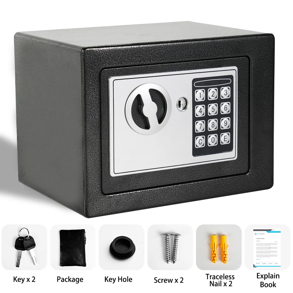 Ireproof Safes w/Fireproof Money Bag Sensor Light Digital Keypad Home Safe Adjustable Shelf/Safe