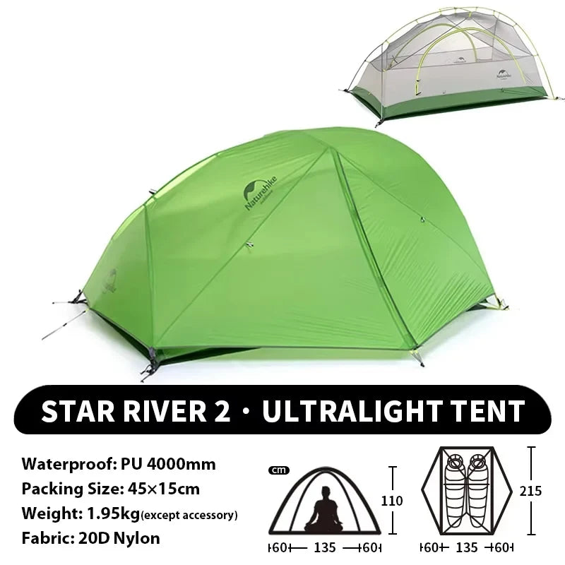 Naturehike Star-River Ultralight Waterproof Tent 2 People 4 Seasons Outdoor