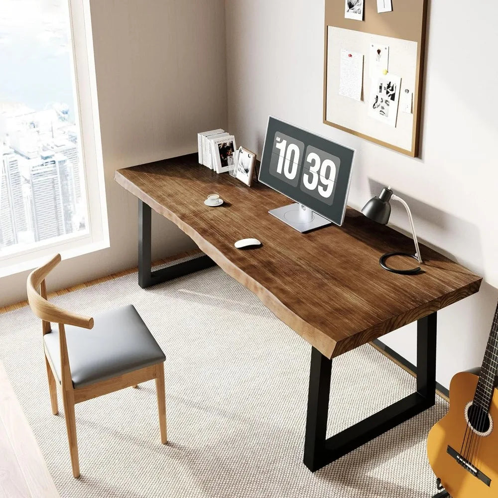 55-inch Computer Desk for Home Office, Study, Writing, Dining, Modern Simple Design Solid Wood