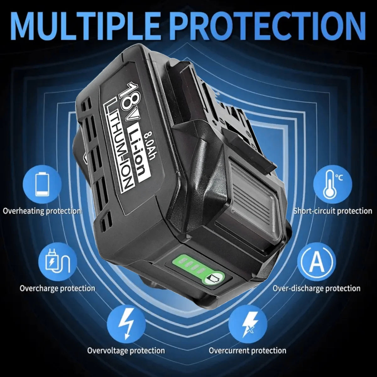 4/2/1pc 8.0Ah BL1860B Makita 18V Compatible w/Makita 18 Volts BL1860 BL1820 1830B 1840B 1850B BL1825