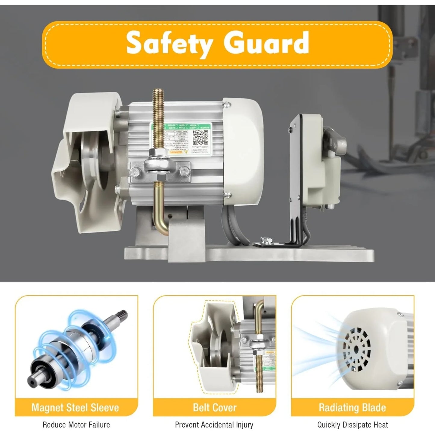 Electric Leather Skiving Machine SM-801+600W Brushless Sewing Machine Servo Motor, Limit Controller