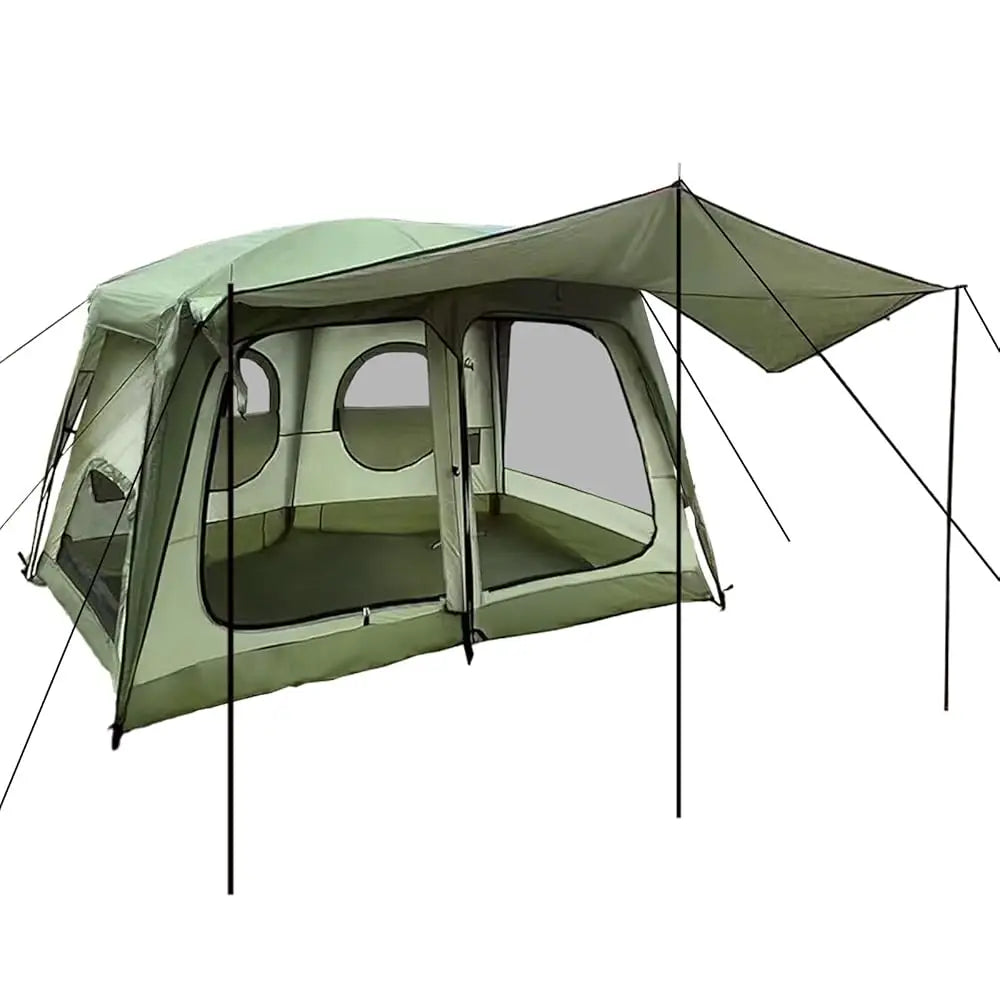 4-6 Person Camping Tent Waterproof, Ventilated Cabin Tents For Camping With Double Door