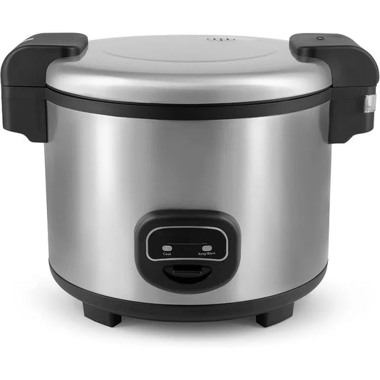 Housewares 60-Cup (Cooked) (30-Cup UNCOOKED) Rice Cooker, Stainless Steel Exterior, Silver