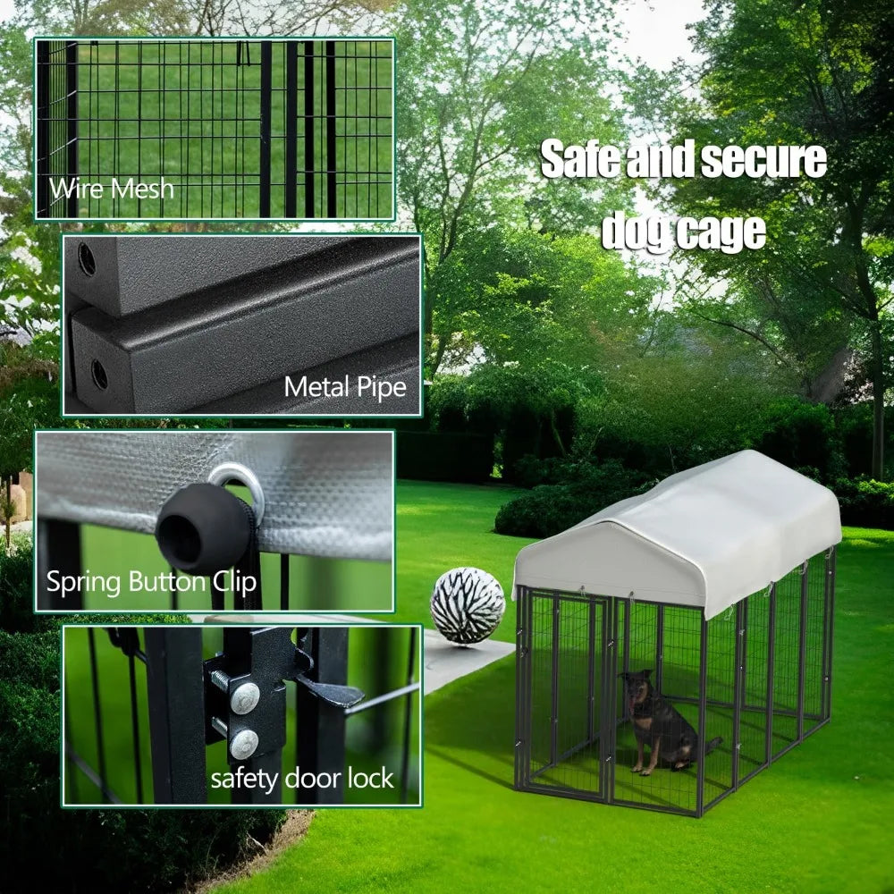 12 Panels Large Outside Outdoor Dog Kennel Large with Roof Heavy Duty Dog Kennel/Dog Playpen