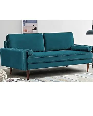 Container Furniture Direct S5456 Mid Century Modern Velvet Upholstered Tufted Sofa, 69.68"