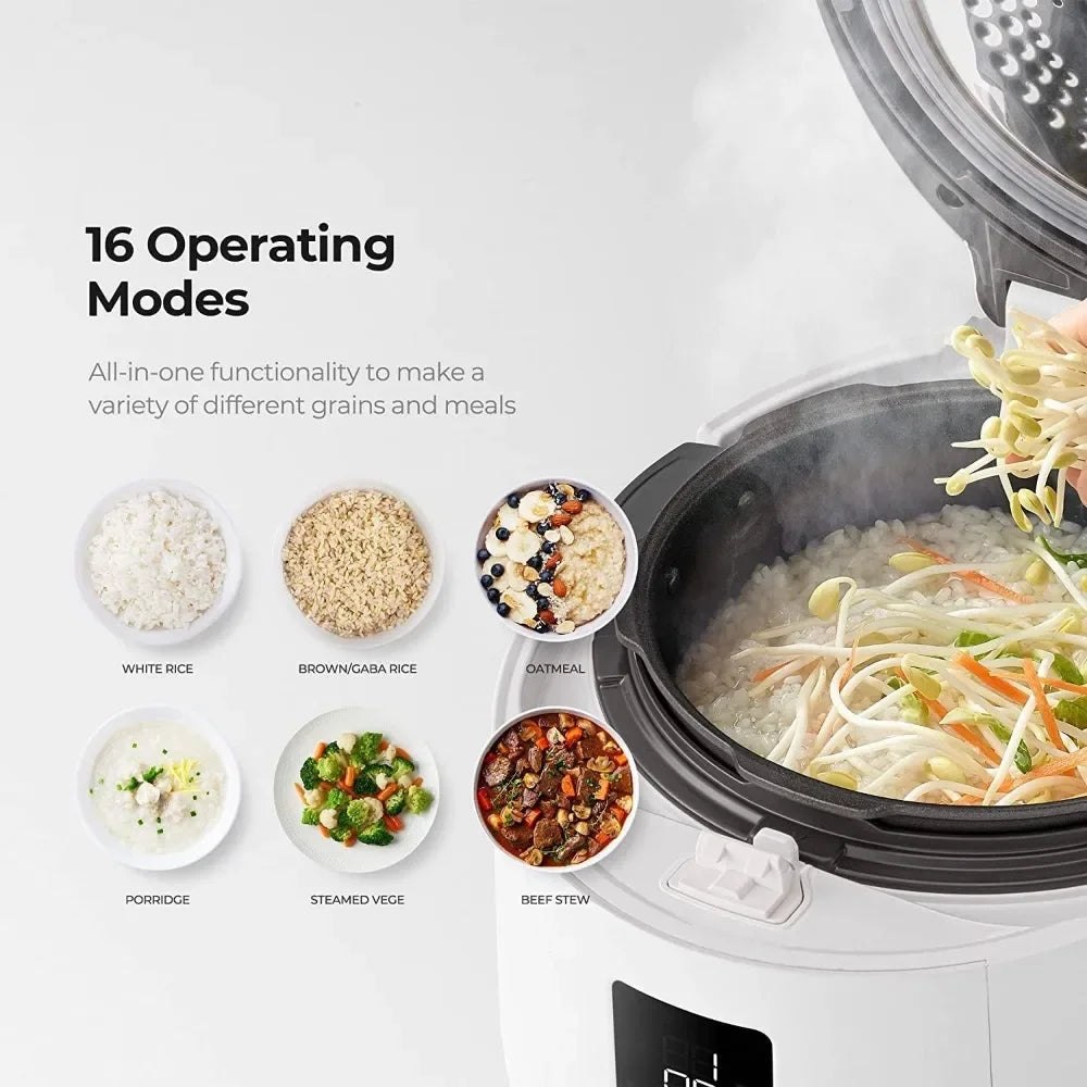 CUCKOO HP Twin Pressure Rice Cooker 16 Menu Options: White, GABA, Veggie,Porridge,& More