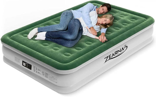 Zearna Queen w/Built in Pump - Upgraded Blow Up Bed, Double Air Chamber, 16"/650lbs M