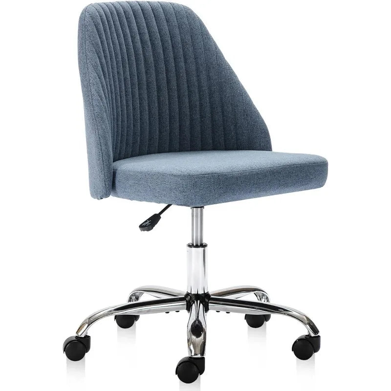 Office Desk Chair, Modern Cute Rolling Vanity Swivel Task Chairs with Wheels, Comfortable Back Seat