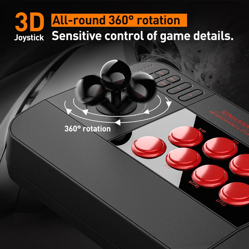 Kinhank Arcade Game Console Built-in 25000+Games S905X3 Chip, 3D Joystick Turbo Function