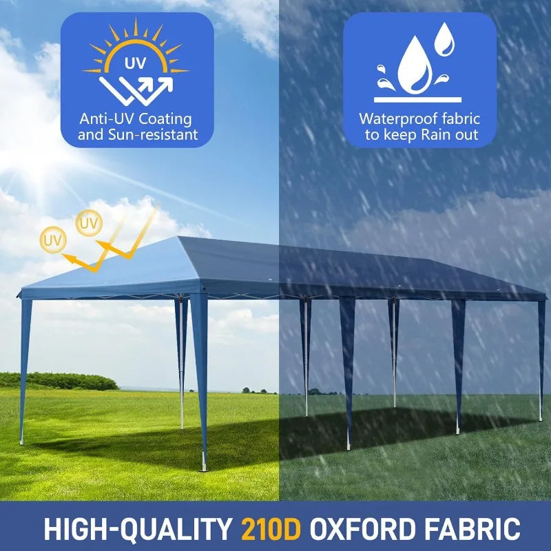 10x30 Pop Up Canopy Tent, Outdoor Tent Canopy Foldable Portable Canopies EZ Up Gazebo Canopy