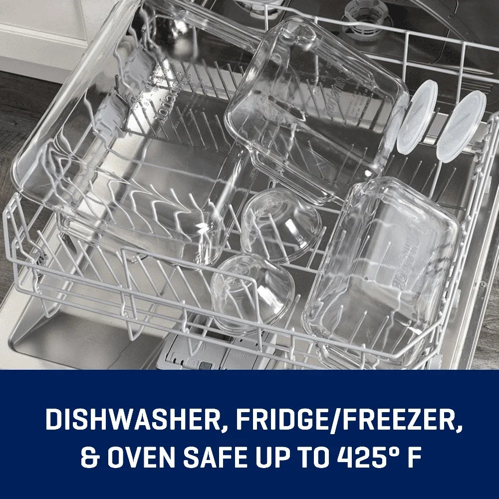 7 Piece Glass Baking Dish Set Oven Safe Bakeware Casserole Dishes Durable Tempered Glass