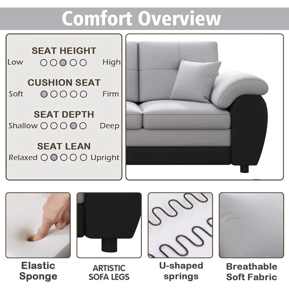 3 Seater Sofa, Modern Sofa Couch, 81.8" Chesterfield Velvet Upholstered Sofa w/Pickup Armrest