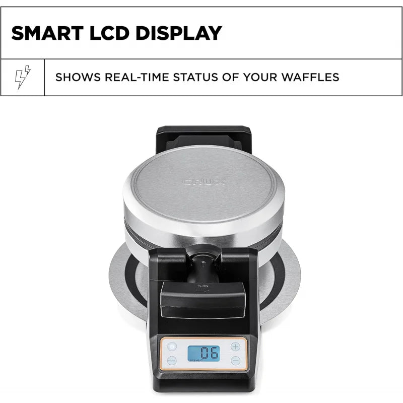 Rotating Belgian Waffle Maker with Deep Nonstick PFOA Free Plates, Digital Keto Iron with LCD