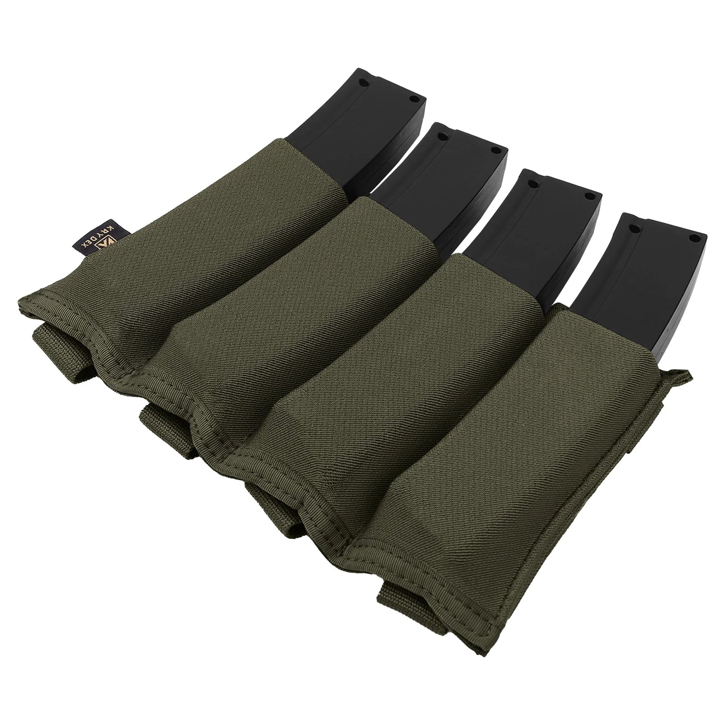 KRYDEX Quadruple Elastic Open Top SMG Magazine Pouch MOLLE Tactical MP5/ MP7 / Kriss Mag Pouch